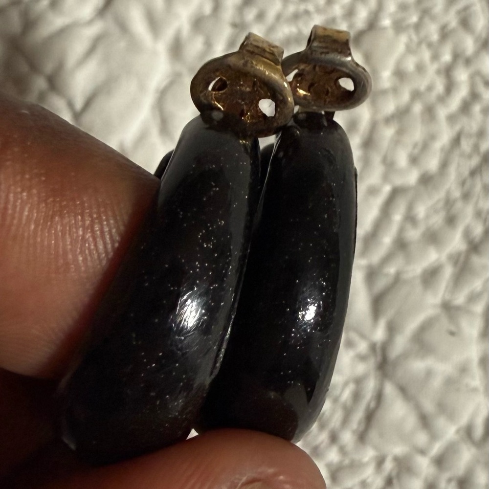 Vintage Elegant Black Hoop Earrings